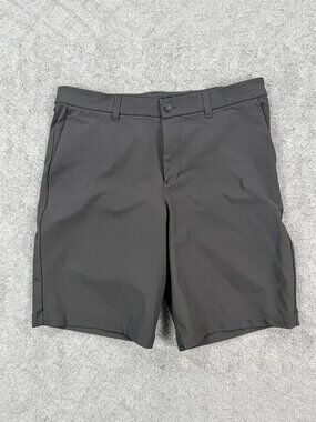 Lululemon Commission Shorts Mens 34 Black Chino 10 Inch Golf Casual Summer